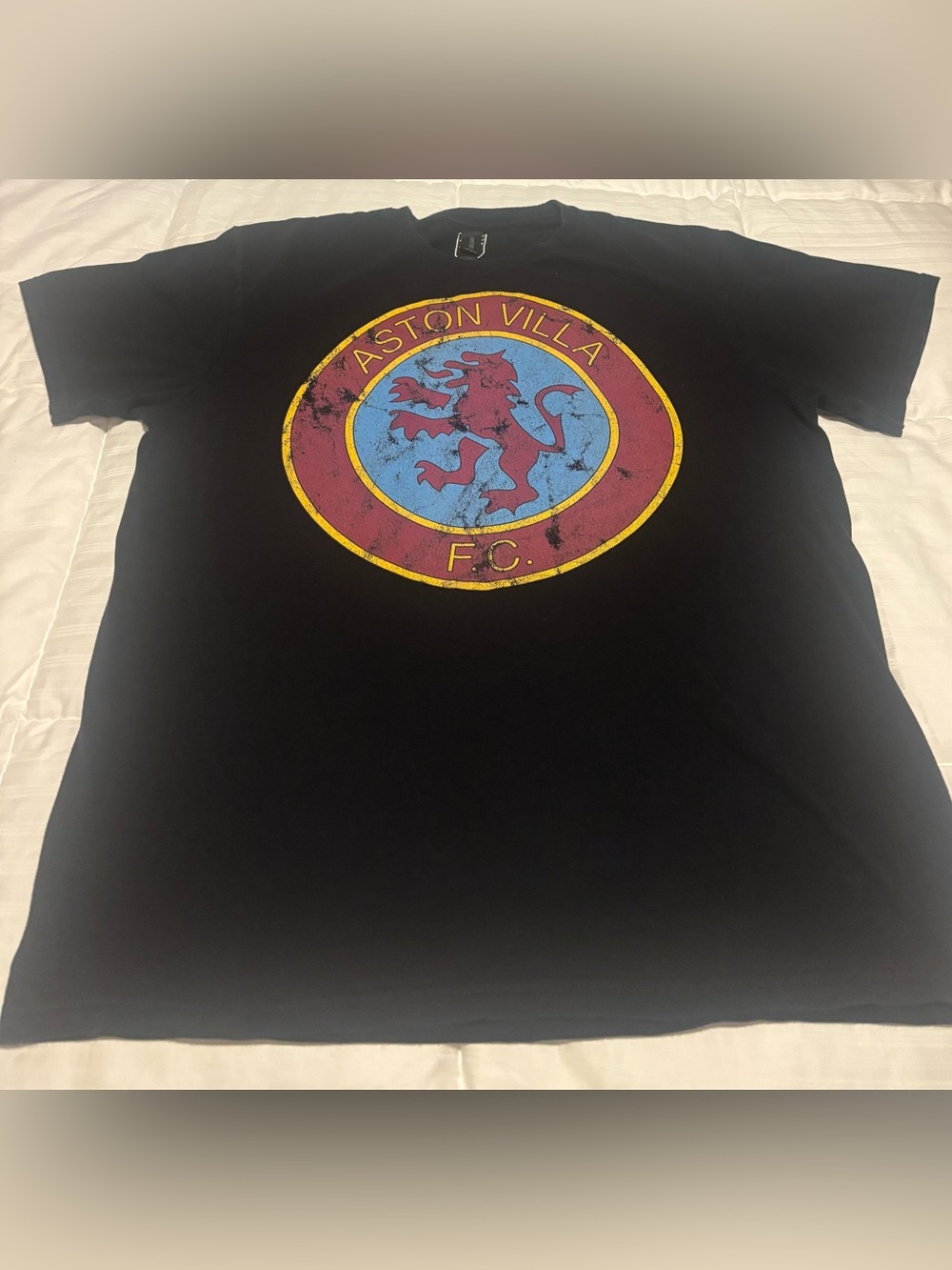 Aston Villa FC Crest English Premier League Soccer T-Shirt Size Large